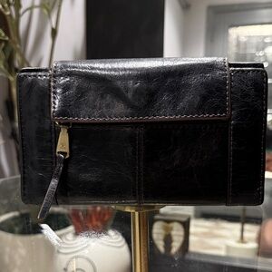 HOBO Black Leather Clutch